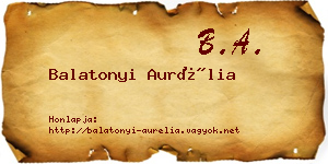 Balatonyi Aurélia névjegykártya